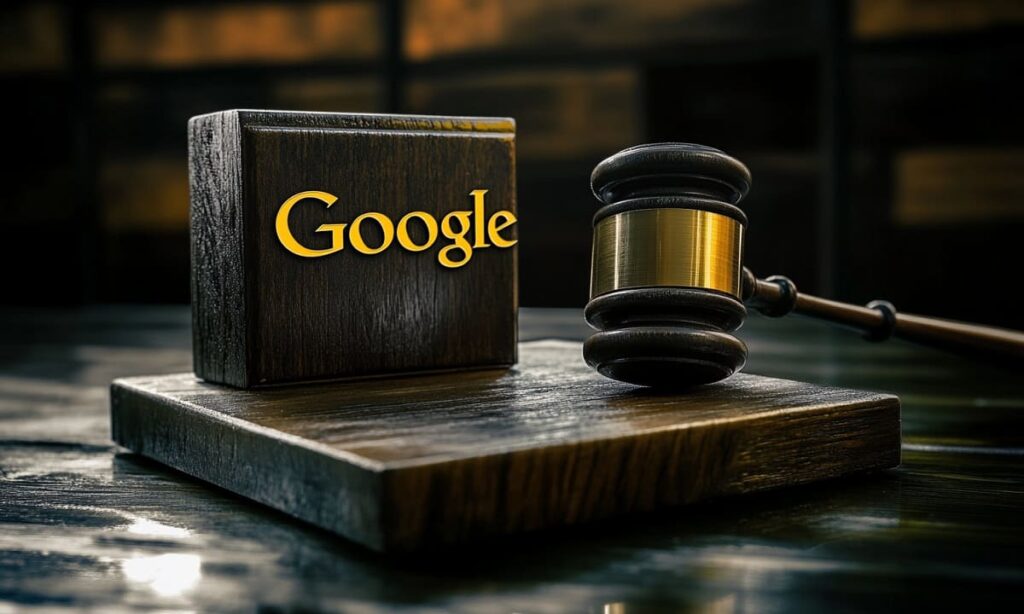 google y un mazo judicial